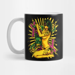 woman skateboarding Mug